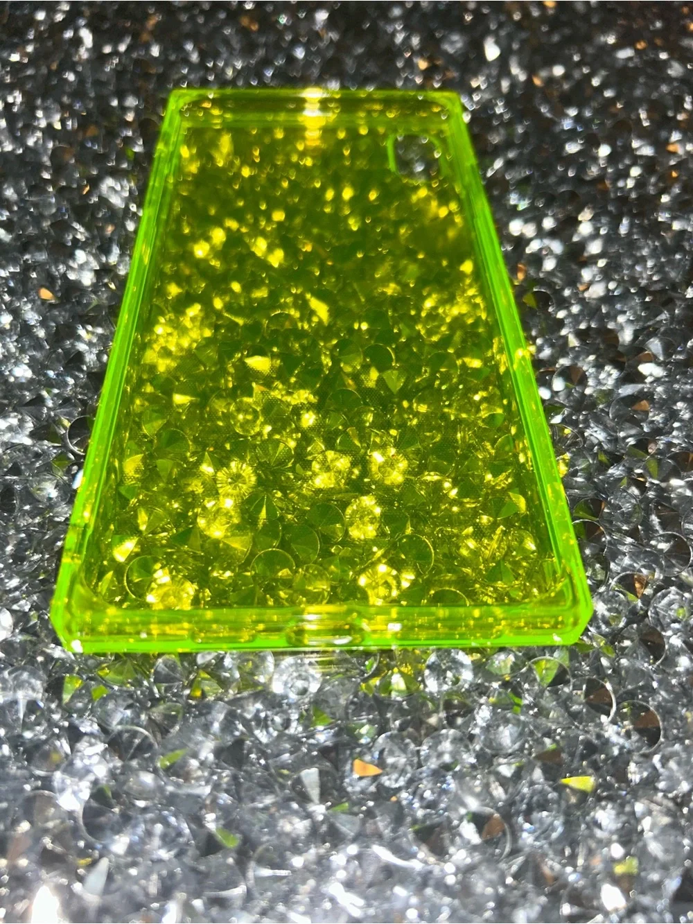 iPhone XS Max Transparent Neon Yellow Glitter Phone Case - Compatible Brand